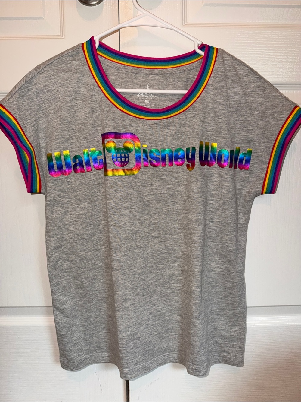 DISNEY PARKS Walt Disney World Rainbow Mickey Mouse Logo T Shirt size Medium
